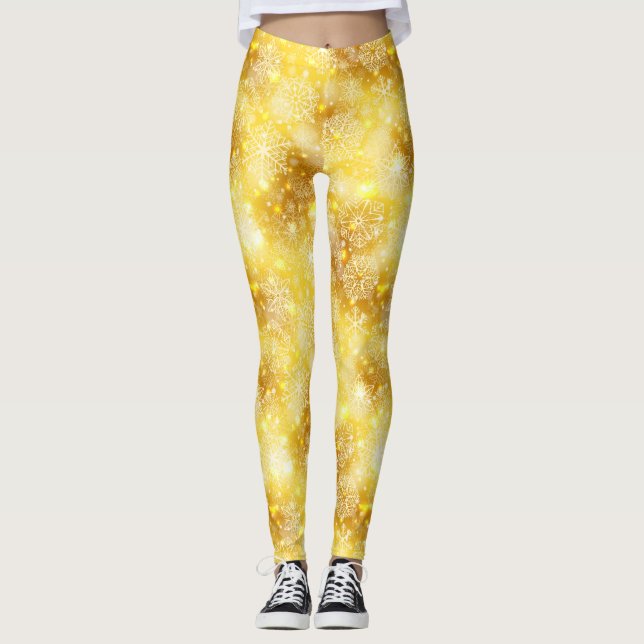 Legging Flocos de neve no ouro (Frente)