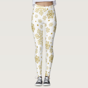 Legging Flocos de neve ouro
