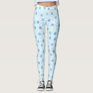 Legging Flocos de neve Pastel Blue Baby Blue Snow Elegante