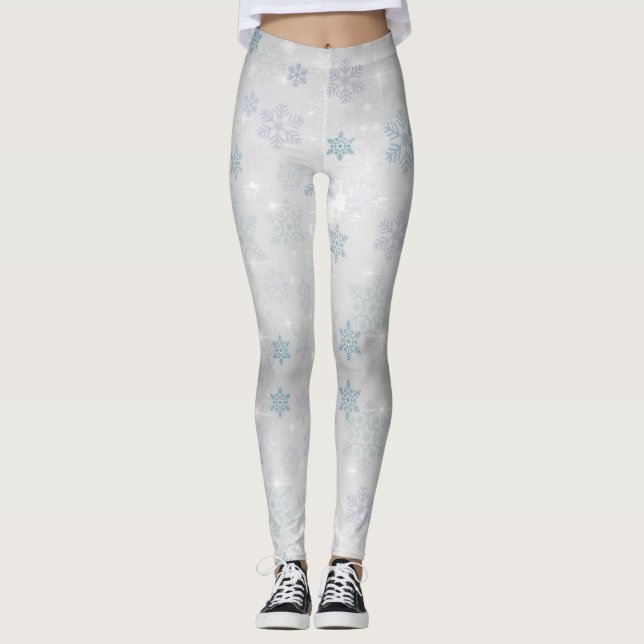 Legging Flocos de neve pretos (Frente)