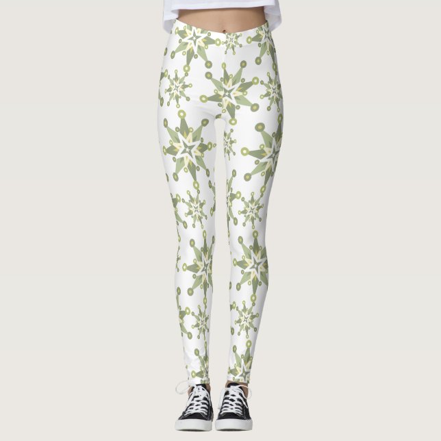 Legging Flocos de neve verdes (Frente)