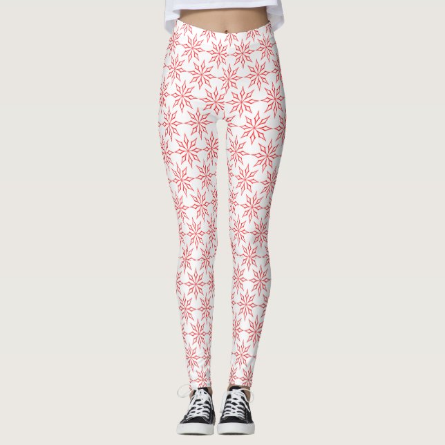 Legging Flocos de neve vermelhos (Frente)