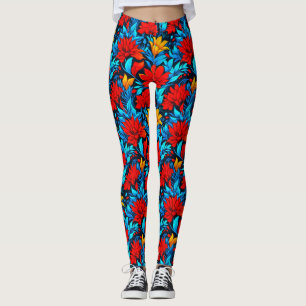 Legging Flor Amarelo Floral Padrão-13075