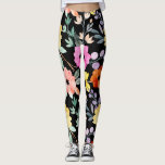 Legging Flor Botânica Floral Moderna De Aquarela<br><div class="desc">Flores Botânicas Florais Modernas De Aquarelas</div>