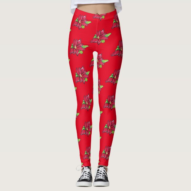 Legging Flor da Véspera de Natal (Frente)