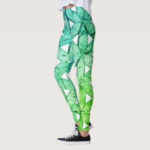 Legging Flor da Vida do Mosaico Verde