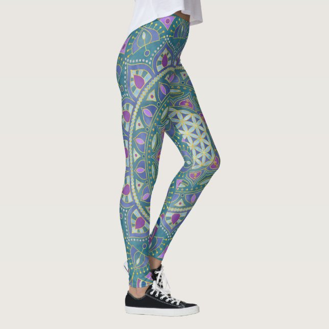 Legging Flor Da Vida - Mandala Estilo Índia 1 (Direita)