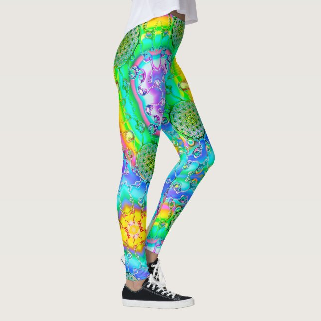 Legging Flor Da Vida - Maneiras Coloridas 1 (Direita)