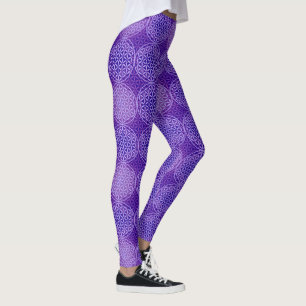 Legging Flor da vida - padrão do selo - roxo