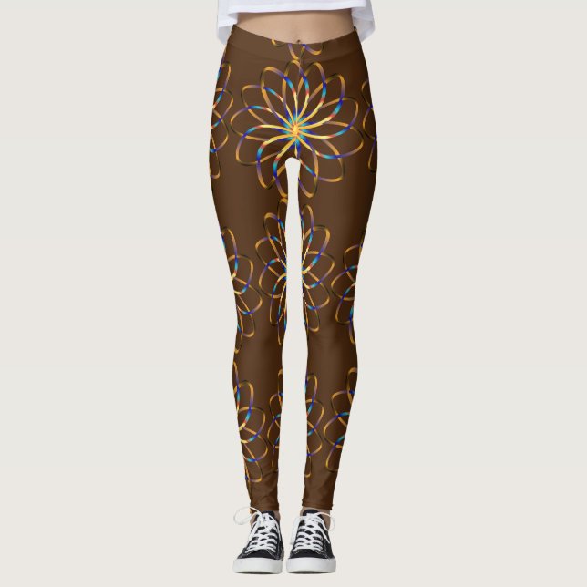 Legging flor de abstrato blu (Frente)