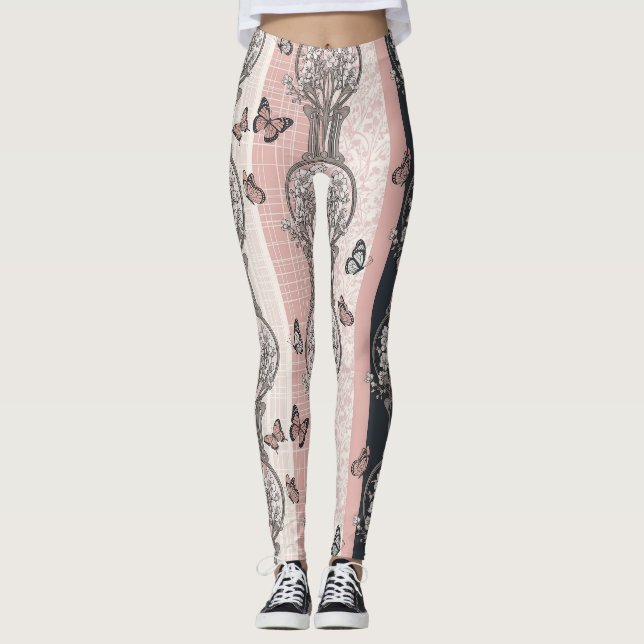 Legging Flor de Borboleta Elegante (5) (Frente)