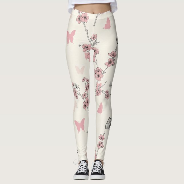 Legging Flor de Borboleta Elegante (9) (Frente)