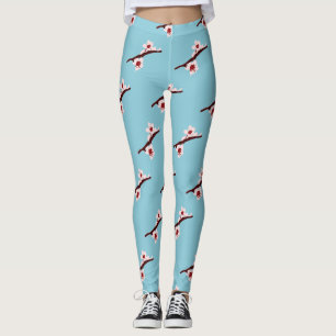 Legging Flor de Cerejeira, Sakura, Padrão Floral Rosa