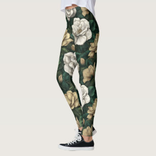 Legging Flor de Gardenias Materno Gardenias Brilho