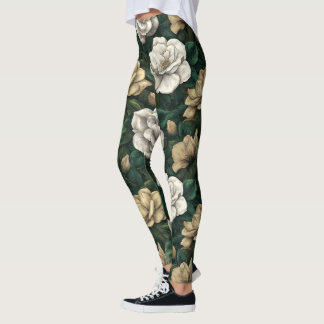 Legging Flor de Gardenias Materno Gardenias Brilho