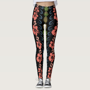Legging Flor De Hibisco Com Abacaxi