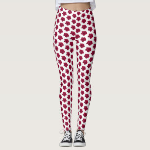 Legging Flor de hibisco vermelho