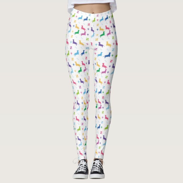 Legging Flor de lis e Dachshunds (Frente)