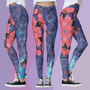 Legging Flor de mandala azul e rosa