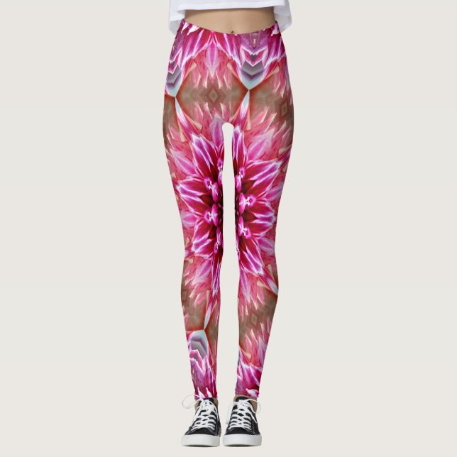 Legging Flor de Mandala Rosa Geométrica -67545 (Frente)