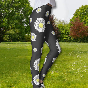 Legging Flor de Margarida Botânica Preto