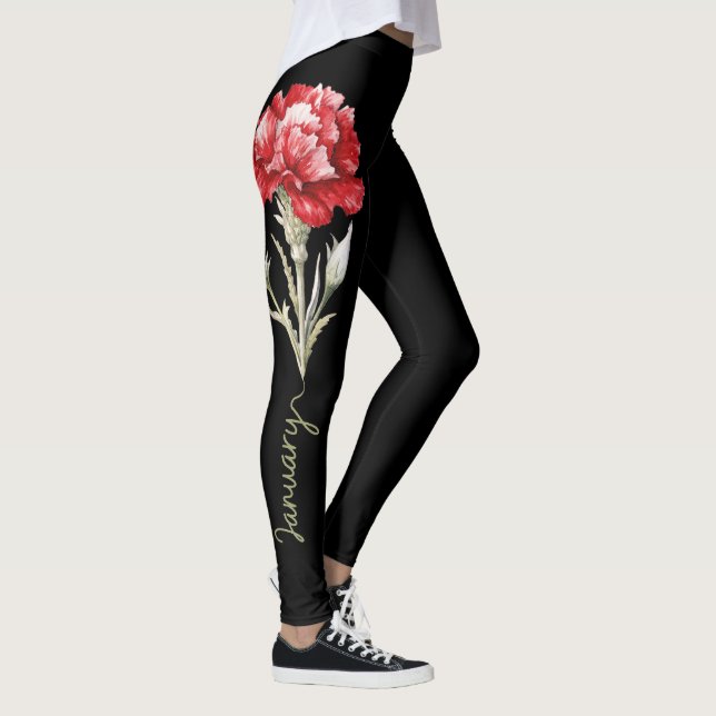 Legging Flor de Nascimento de Janeiro, Cravo Vermelho de P (Direita)