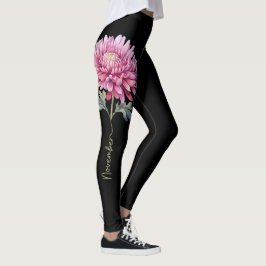 Legging Flor de Nascimento de Novembro, Chrysanthemum Rosa
