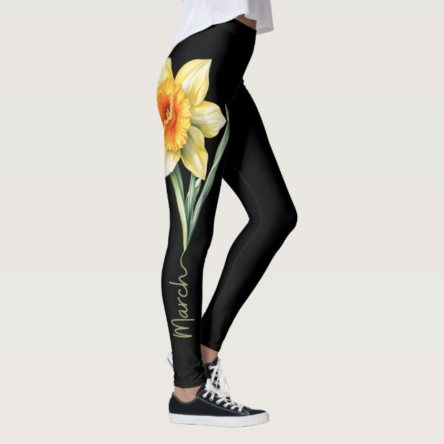 Legging Flor de Nascimento Marcha, Daffodil Amarelo em Pre (Direita)