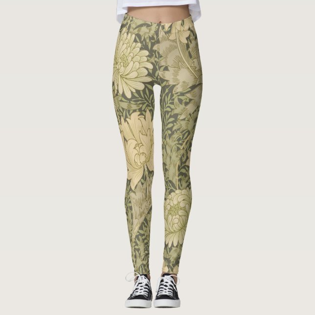 Legging Flor de Salvia Crisântemo William Morris (Frente)
