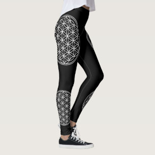 Legging Flor de Vida / Blume des Lebens - Branco sólido