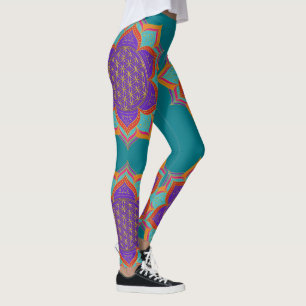 Legging Flor de Vida - Ouro de ornamentos LOTUS I