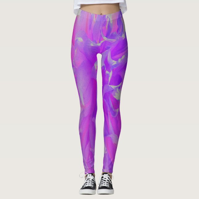 Legging Flor Decorativa Ultra-Violeta Elegante Dahlia (Frente)