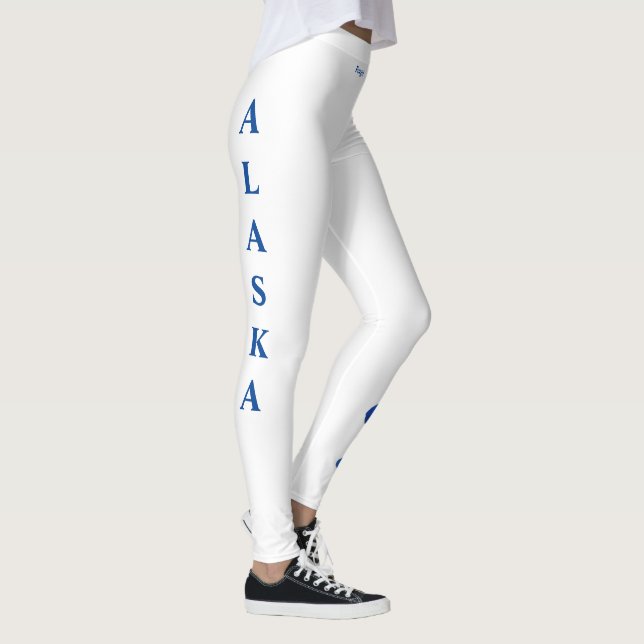 Legging Flor do Estado Branco do Alasca Esquece-me de Legg (Direita)