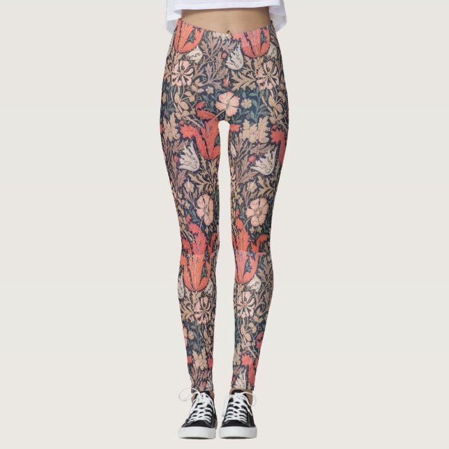 Legging Flor e design de jardim de grama (Frente)