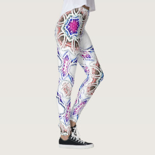 Legging Flor em textura de gesso, sombra macia em branco