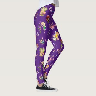 Legging Flor Fada Borboleta Cogumelo Roxo