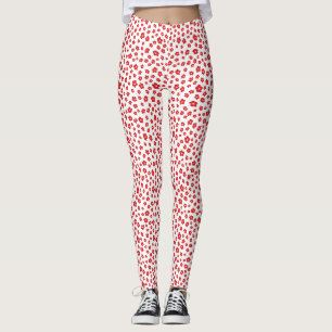 Legging Flor Festiva Holiay Christmas Red Hibiscus Flor