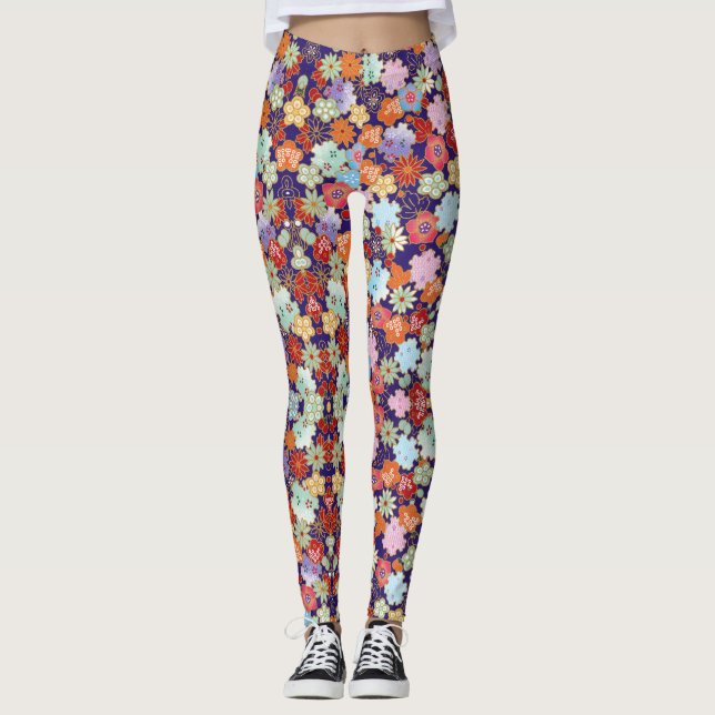 Legging Flor, folhas e design (Frente)