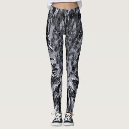 Legging Flor Preto e Cinza