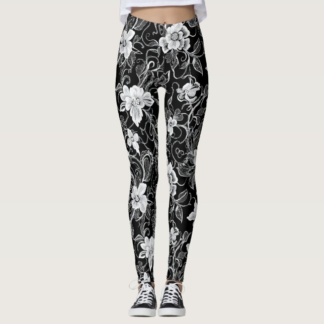 Legging Flor Renda Branca (Frente)