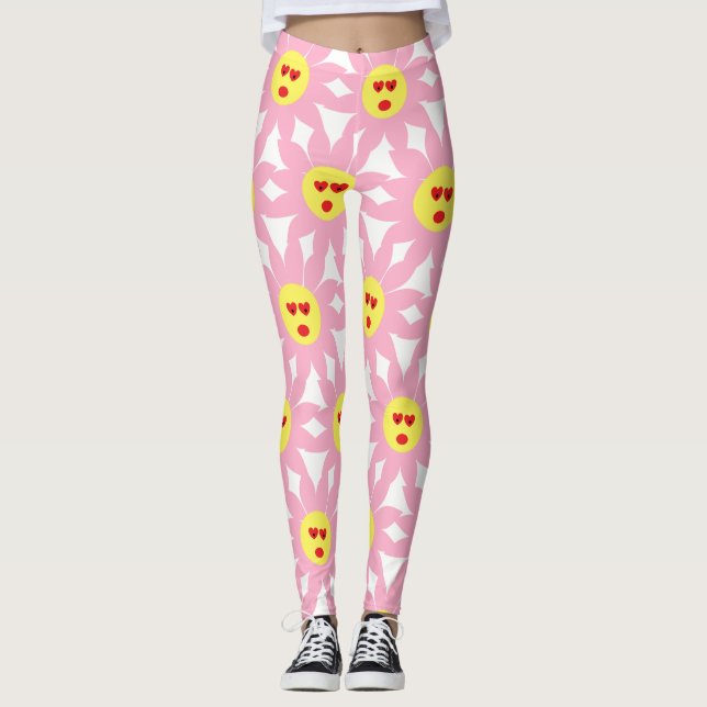 Legging Flor Rosa Maluco com Olhos Vermelhos (Frente)
