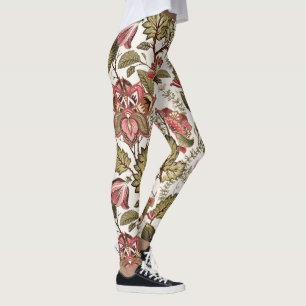 Legging Flor rústica de Paisley do vintage no fundo