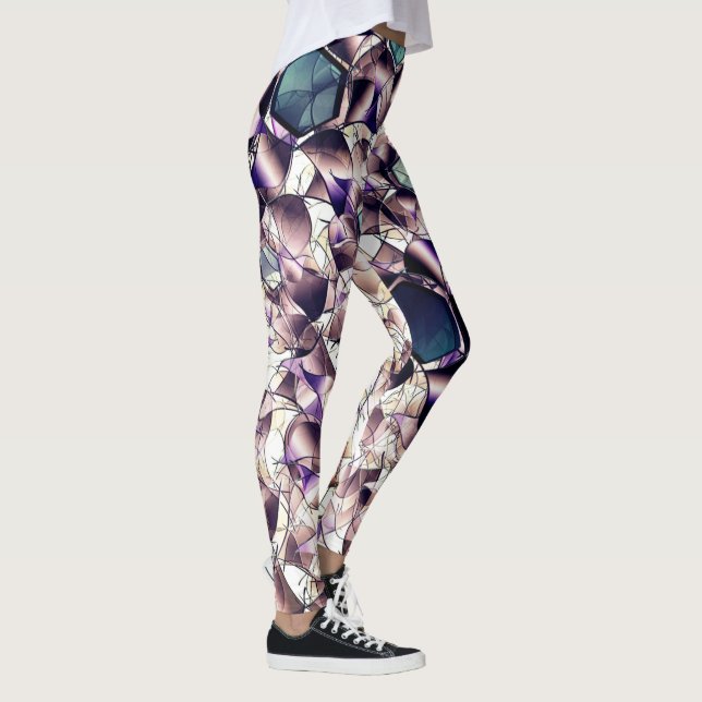 Legging Flor virtual bagunçada em tons gradiente (Direita)