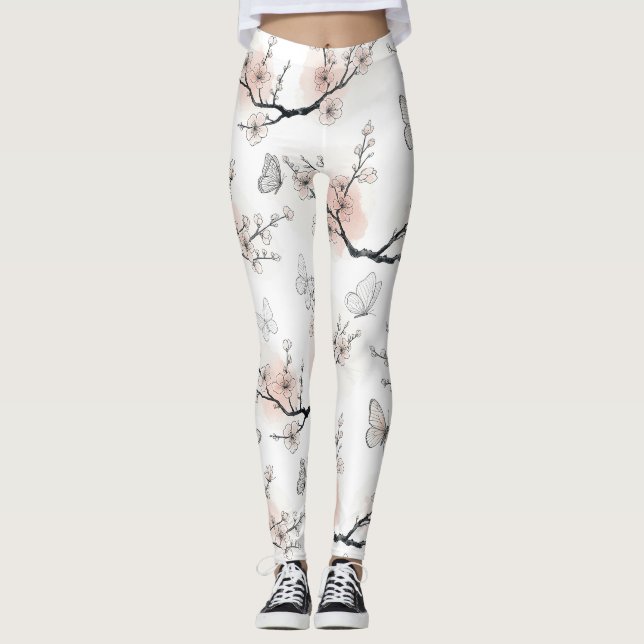 Legging Floração de Borboleta Elegante (11) (Frente)