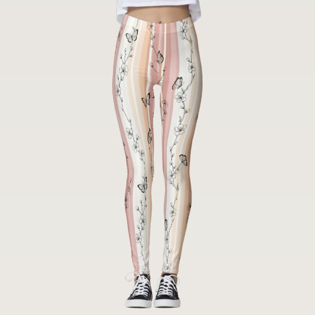 Legging Floração de Borboleta Elegante (12) (Frente)