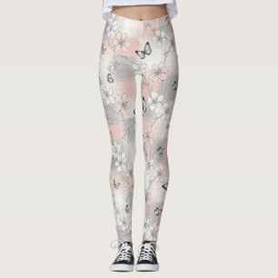 Legging Floração de Borboleta Elegante (3)