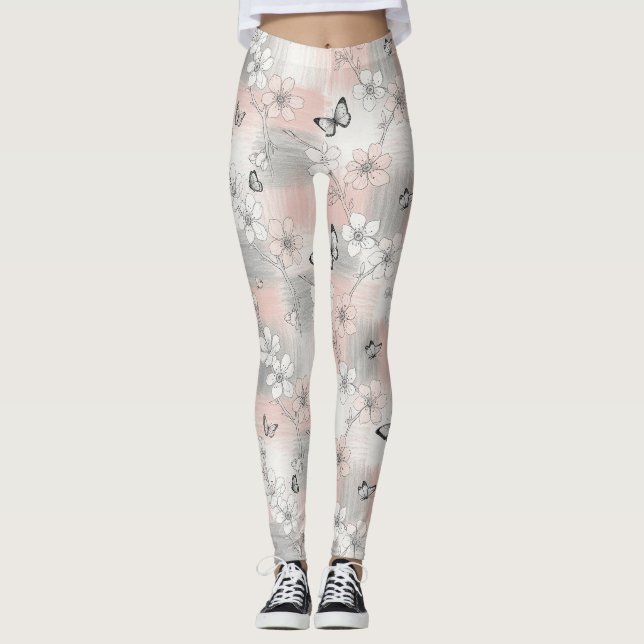 Legging Floração de Borboleta Elegante (3) (Frente)