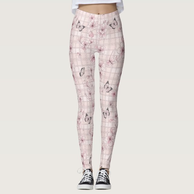 Legging Floração de Borboleta Elegante (4) (Frente)
