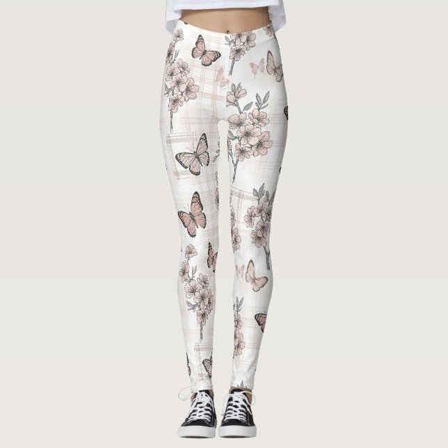 Legging Floração de Borboleta Elegante (6) (Frente)