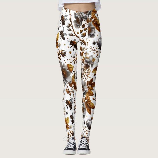 Legging florais e folhas de melancolia (Frente)